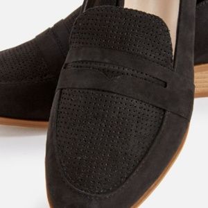 JustFab Black Suede Oxford Flats